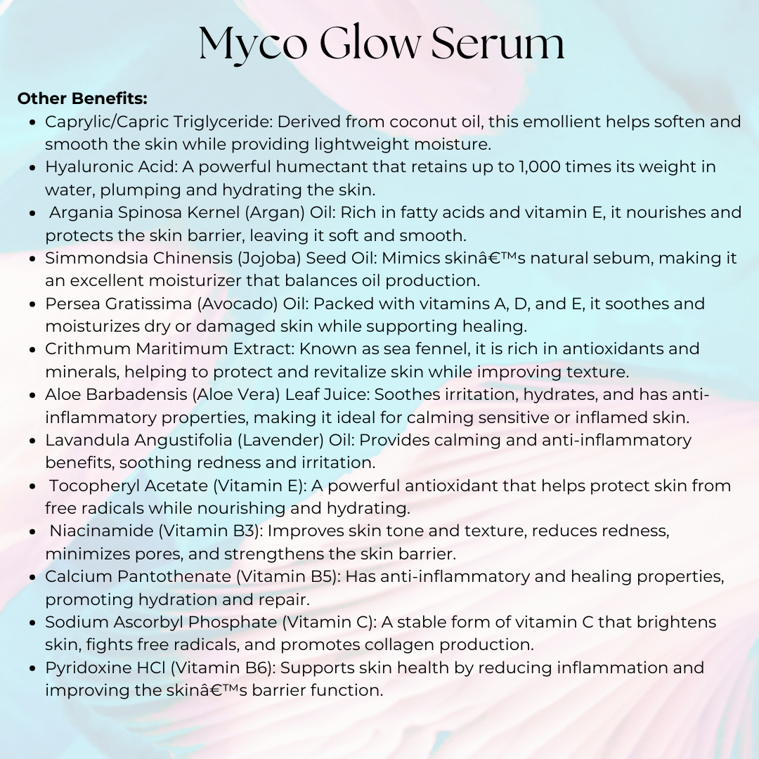 Myco Glow Serum: Reishi, Shiitake, Turkey Tail, & Hyaluronic Acid Serumh