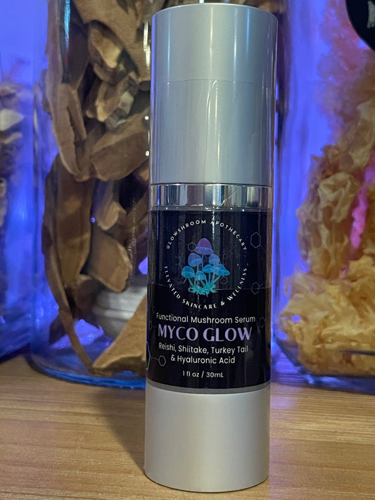Myco Glow Serum: Reishi, Shiitake, Turkey Tail, & Hyaluronic Acid Serumh